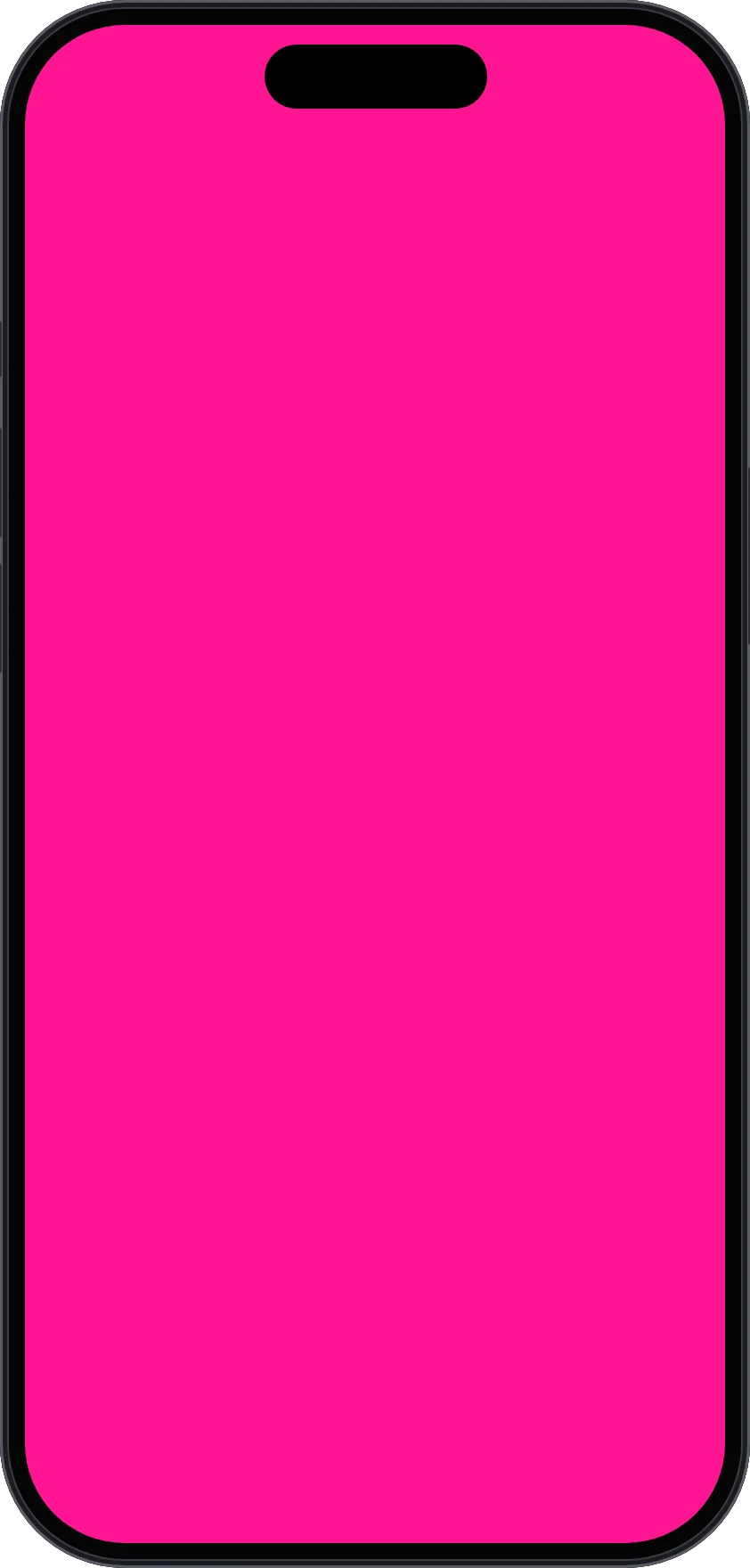 An iPhone running LMX Phone with its whole screen lit magenta by the lighting desk